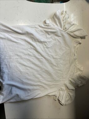 Zara White Ruffle Sleeve Tee